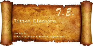 Tittes Eleonóra névjegykártya